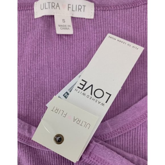 Ultra Flirt Purple Sleeveless Washed Ribbed  Tank Top Women's Sz. S - Picture 7 of 7